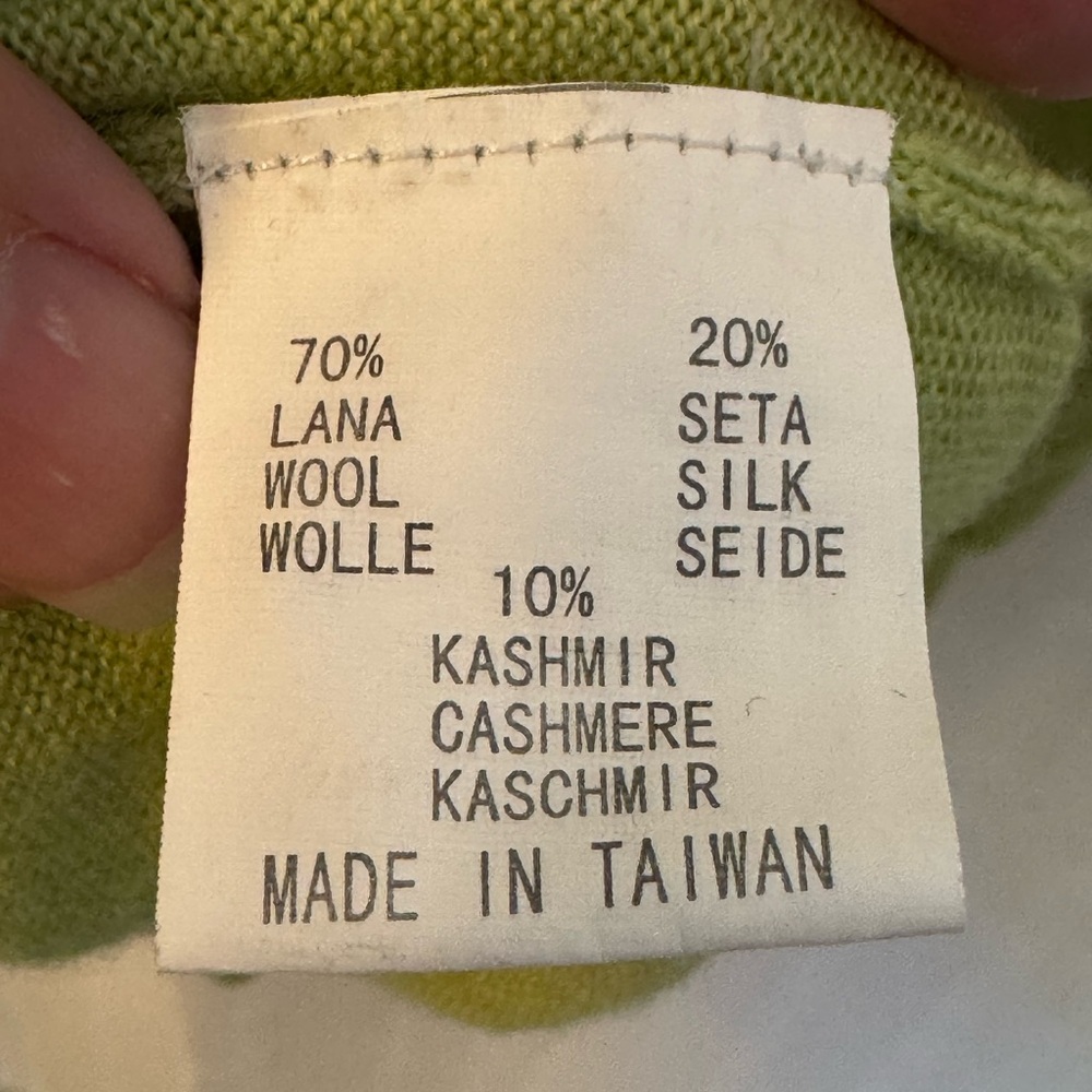 Peter Millar Merino Wool Cashmere Silk Golf Long Sleeve Sweater‎ XL Lime Green - Picture 3 of 5